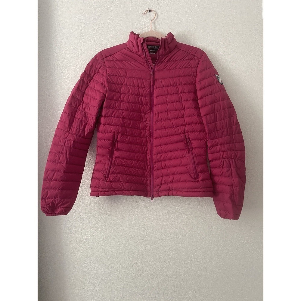 Chamonix Collection Puffer Jacket Magenta Pink Quilted Down Feather Blend Size M